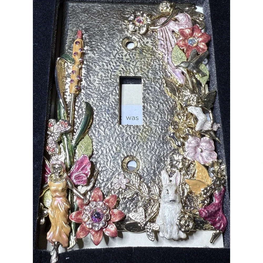 Kirks Folly Outlet Cover Fairy Gold Tone Fairies Nymph Sprite Floral Home Decor